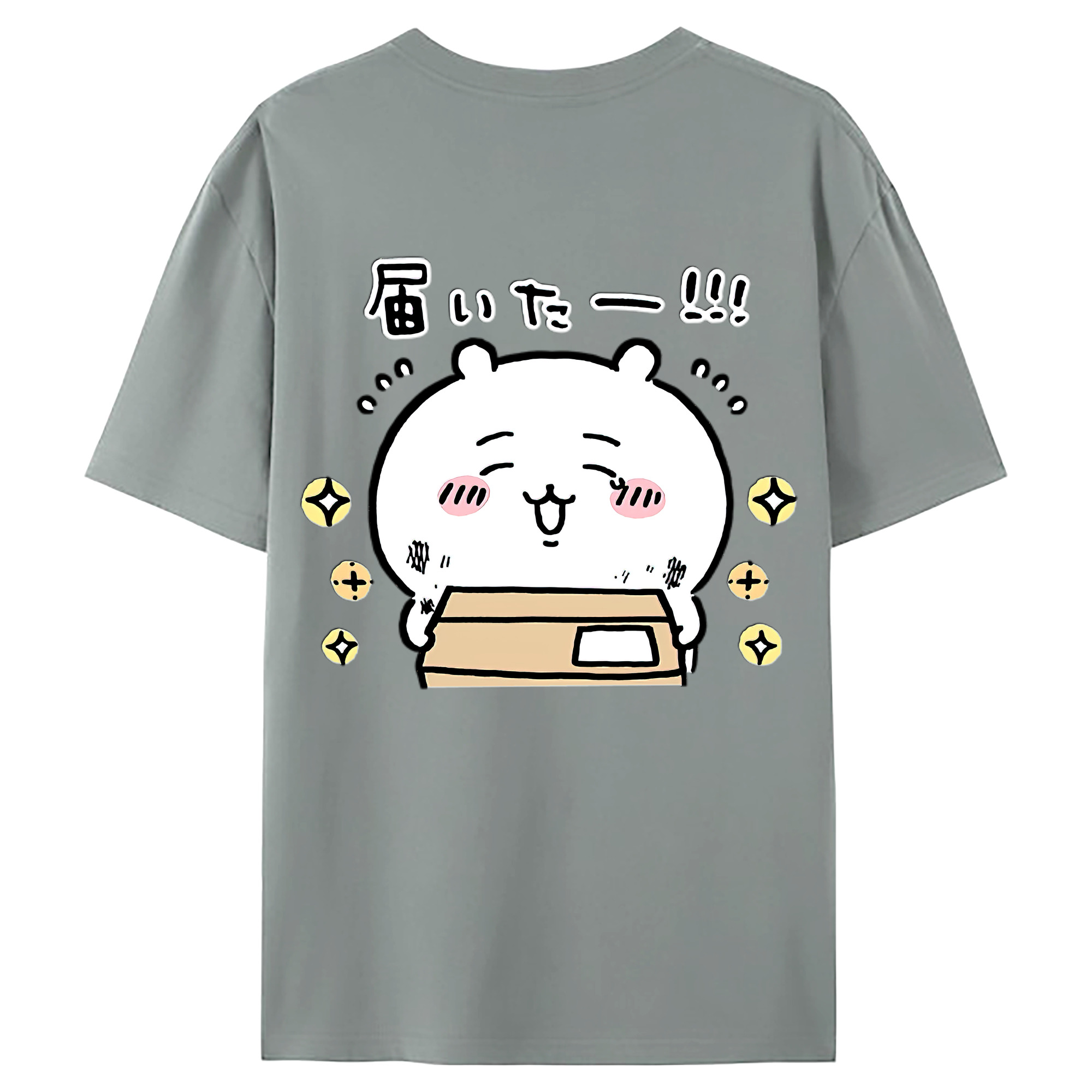 （画像用） ちいかわ ちいかわ Chii-kawa chiikawa 綿100％ メンズ半袖Tシャツ（バックプリント） 通気性